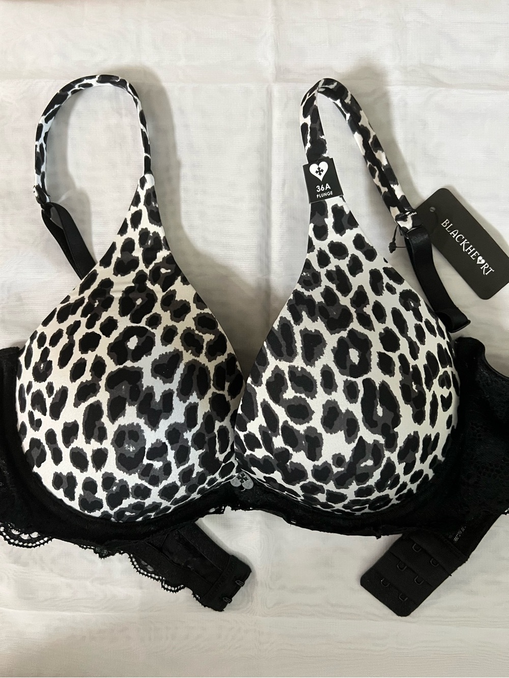 Blackheart Vixen Cleavage Leopard add/double a-cup Push-Up Bra - NWT - Size 36A